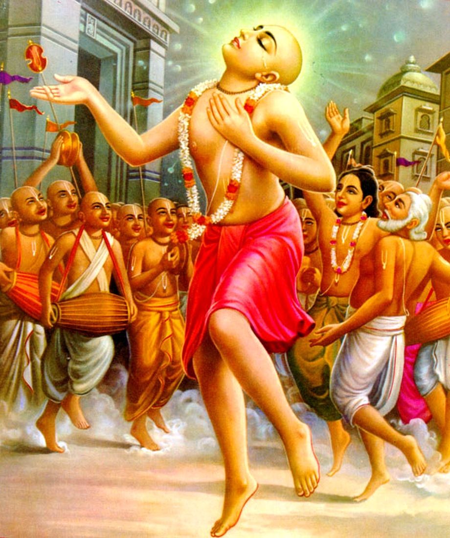 Шри Чайтанья Махапрабху танцует в киртане